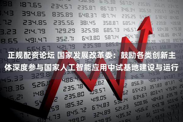 正规配资论坛 国家发展改革委：鼓励各类创新主体深度参与国家人工智能应用中试基地建设与运行